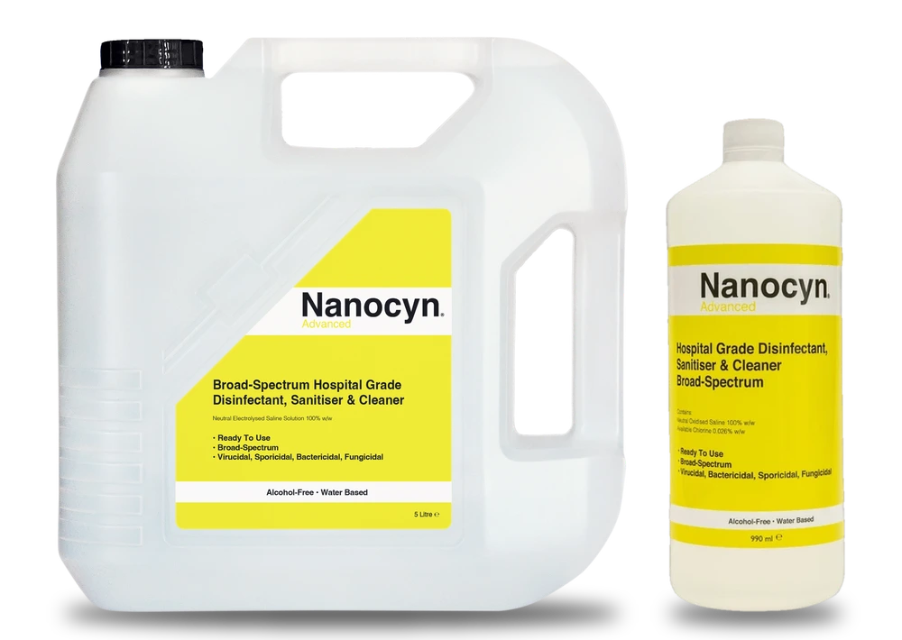 Nanocyn Advanced 5 L container and 990 ml bottle